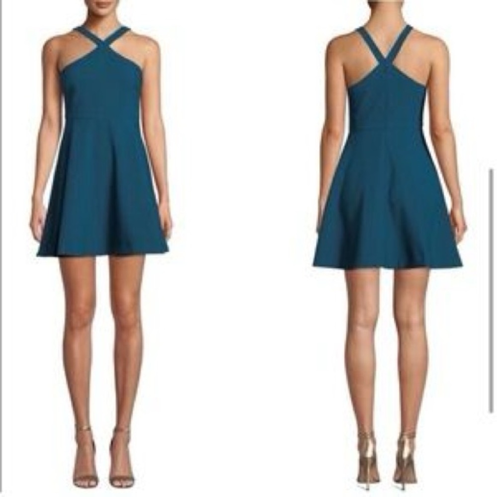 Likely Teal Cross-Back Mini Dress